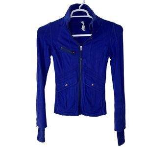 Lululemon Women's 2 Jacket It's Happening Pigment Blue Full Zip French Terry